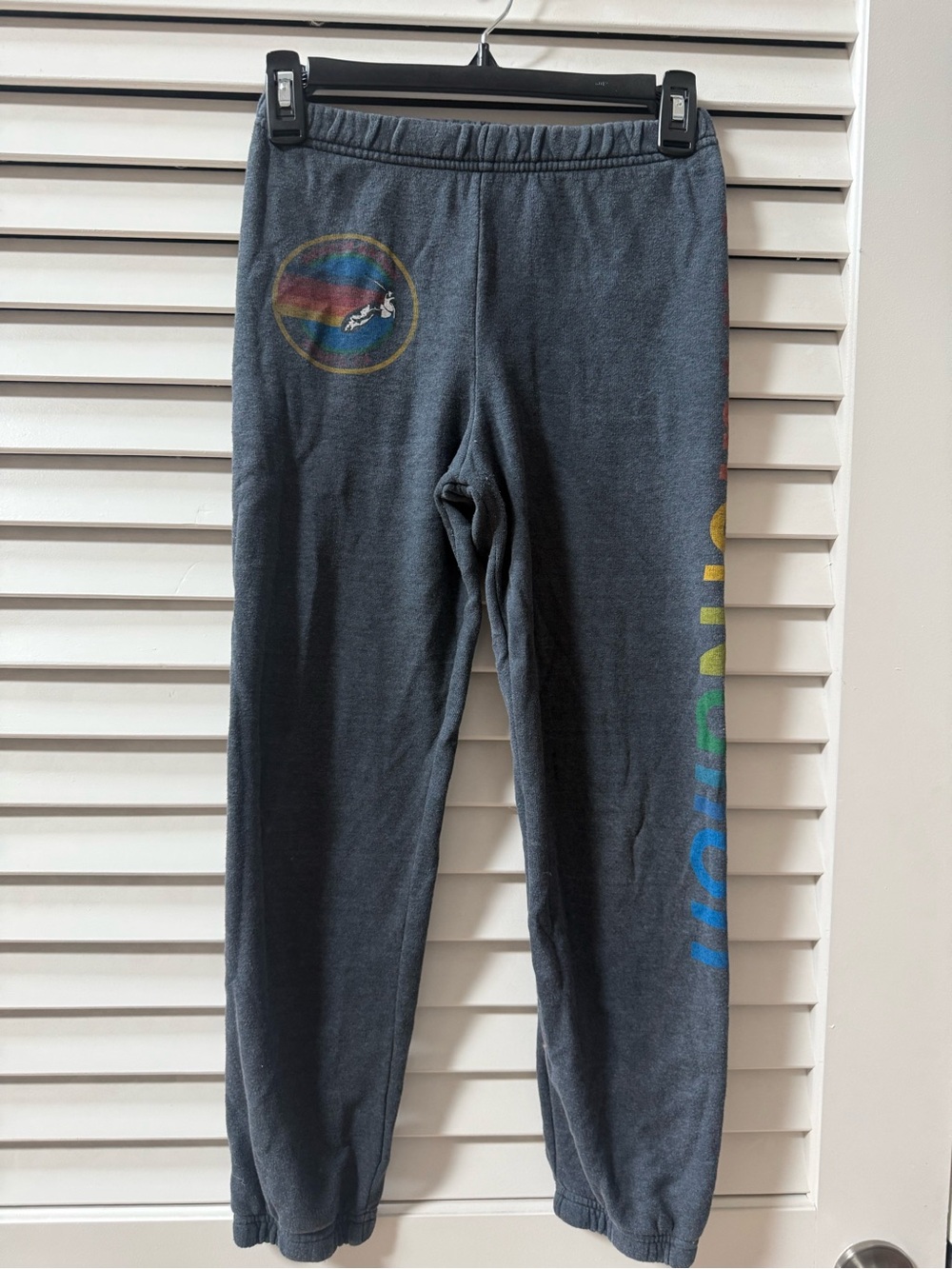 Aviator Nation Kids Charcoal Sweatpants with Rainbow Logo